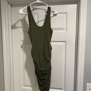 Casual tank dress. Olive color from Express.